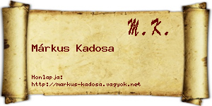 Márkus Kadosa névjegykártya